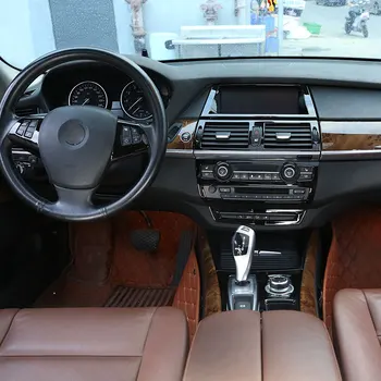 Negru lucios ABS Interioare Auto Decor Benzi Garnitura Capac Cadru Pentru BMW X5 X6 E70 E71 2008-2013 Accesorii Auto