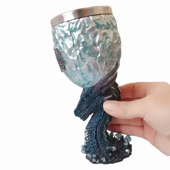 Dragon 3D Lup Harta Rășină din Oțel Inoxidabil Cupe Cani de Cafea Drinkware Marca Tankard