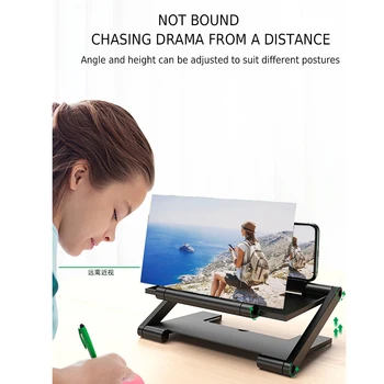 Ecran 3D Amplificator Telefon Mobil Lupă HD Stand Pentru Video Ecran de Pliere Mărit Ochii de Protecție Titularului