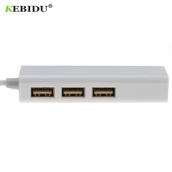 Kebidu USB 2.1 Tip C Adaptor Ethernet USB-C la RJ45 Lan placa de Retea Adaptor 3 Porturi pentru Macbook ThinkPad Samsung Laptop USB-C