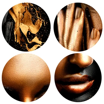 Aurul negru Nud Femeie Picturi in Ulei pe Panza din Africa de Arta de Perete Postere si Printuri Scandinave Poze de Perete pentru Camera de zi