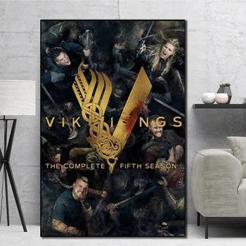 Vikingii Clasic Seriale Tv Show Panza Pictura Postere Si Printuri Poze De Perete Pentru Living Vintage Decorative Decor Acasă
