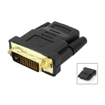 10 Buc en-Gros de Aur Ton DVI-D Dual Link 24+1 Mascul la Femela HDMI Audio-Video Adaptor Conector