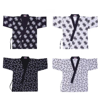 Japoneze uniforme bucatar Restaurant cu preparate din Bucătăria Bucatar de Sushi Jachete Kimono de vară haine de Lucru Găti costum de Bucătărie Jacheta Salopeta Topuri