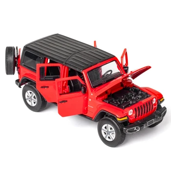 1:32 Aliaj Model De Masina De Turnat Sub Presiune Jucării Vehicul Wrangler Sahara Jeep Simulare Auto Cu Sunet Si Lumina Pentru Halloween Copii Cadouri