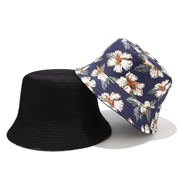Ins Moda Floare de Imprimare Găleată Pălării Femei față-verso Utilizat Pescar Pălărie de sex Feminin Parasolar Capace de Călătorie Pliere protecție Solară Soarele Capac