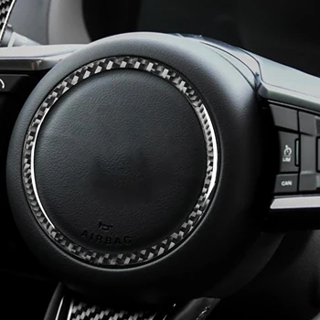 Pentru Jaguar F-PACE XE XF XJ S R Sport X761 X760 X260 Accesorii de Interior din Fibra de Carbon Volan Insigna Logo-ul Inel Autocolant