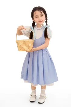 Primare Copil Fete Vrăjitorul Din Oz Dorothy Costum de Țăran Copil O singură Bucată Rochie de Copil Cosplay de Grup Haine Pentru fetite 4-11T