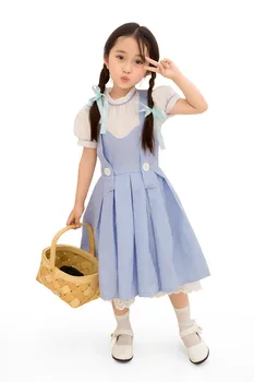 Primare Copil Fete Vrăjitorul Din Oz Dorothy Costum de Țăran Copil O singură Bucată Rochie de Copil Cosplay de Grup Haine Pentru fetite 4-11T