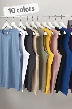 2019 Bărbați Pur 10 Culoare Bumbac de Calitate Vesta Bodybuliding bluze de corp Mișcare fără Mâneci Vesta Topuri Rezervor Sală de Fitness, Vesta