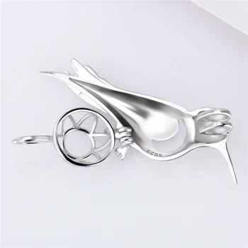 CLUCI Argint 925 Pasăre Drăguț Farmece Pandantiv Bijuterii Cadouri pentru Femei Reale 925 Sterling Silver Bird Perla Medalion SC374SB