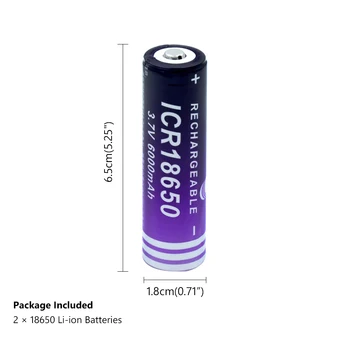 2 buc 18650 baterie Reîncărcabilă ICR 18650 Litiu Li-Ion 3.7 V 6000mAh Pentru Lanterna Far Cu SUA/UE/USB Dual Slot Încărcător