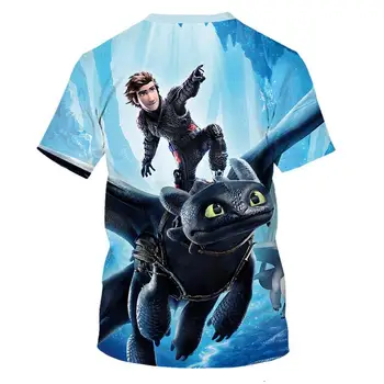 2019 noi de vara copii t-shirt, cum sa iti dresezi dragonul 3D de desene animate de imprimare t-shirt pentru baieti si fete Bluze pentru baieti haine tricou