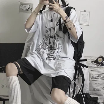 Vara Tricou Femei T Shirt Harajuku cu mânecă Scurtă de sex Feminin coreeană Personalitatea de Imprimare Vrac Student Sălbatic Alb T-shirt-Uri de Top