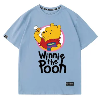Disney Elegant Winnie the Pooh Urs Scrisoare de Desene animate de Imprimare O-Gât Pulover cu Maneci Scurte T-Shirt Femei Drăguț Vrac Tee Maxim 5 Culori