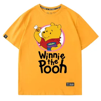 Disney Elegant Winnie the Pooh Urs Scrisoare de Desene animate de Imprimare O-Gât Pulover cu Maneci Scurte T-Shirt Femei Drăguț Vrac Tee Maxim 5 Culori