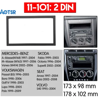 Din dublu Radio Fascia pentru Volkswagen VW Passat B5, Bora, Golf IV, GPS, DVD, Stereo CD Panoul de Bord de Montare Instalare Trim Kit Rama