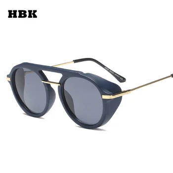 HBK Doamnelor Retro Steampunk ochelari de Soare Nou Brand de Moda Rotund Designer Steam Punk Ochelari de Soare Pentru Barbati Femei UV400 Gafas de Sol