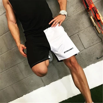 Mens de pantaloni Scurți de Vară Casual, Negre salile de Fitness Culturism Jogger de Formare Îmbrăcăminte uscare Rapidă compresie pantaloni Scurți pentru Bărbați
