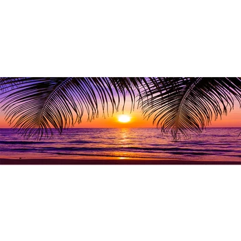 Apusuri de soare de Mare Naturale Plaja Palmier de nucă de Cocos Panorama Peisaj Cuadros Panza Pictura, Postere, Printuri Imagini pentru Decor Acasă