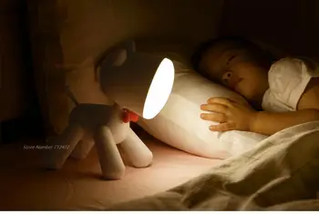 New New USB reîncărcabilă LED dormitor pentru copii lampă de noptieră Varietate câini Student lampa de citit de Desene animate lumina de noapte