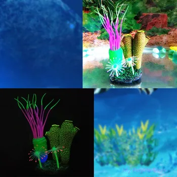 Fundul Mării Silicon Simulare Corp Moale Ascidian Acvariu Decor Luminos Rezervor De Pește De Amenajare A Teritoriului C42