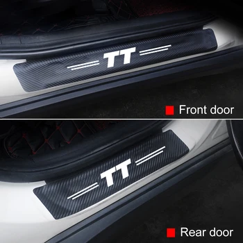 4buc Piele PU Fibre de Carbon Auto Door Sill Prag de Autocolante Pentru toate modelele Audi TT 8N 8J 8S MK1 MK2 MK3 bun venit Pedale Accesoriile