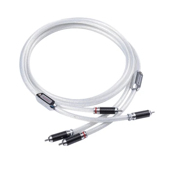 Audiomeca cablu audio hifi OCC argint placat cu febră linie de semnal cablu RCA