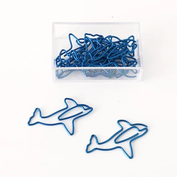 15 buc/cutie Desene animate Forma de Animale Agrafe Blue Dolphin Creative Album Memo Clip Liant Agrafe de Marcaje de Papetărie