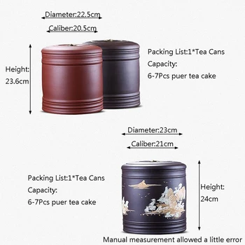 Autentic Yixing Lut Violet Cutii De Ceai De Pictat Peisaj Caddy Ceai Puer Tort De Stocare Containerul Sigilat Cutie Vintage Decor Acasă