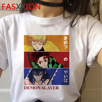 Kimetsu nu yaiba demon slayer tricou femei graphic top teuri anime Japonez tricou harajuku kawaii streetwear punk t-shirt