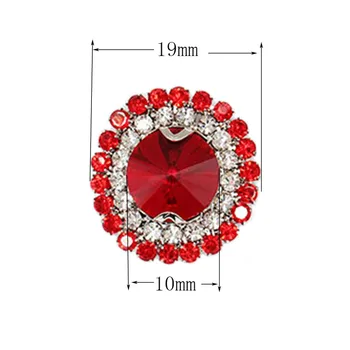 NOI 10buc Roșu stras+Rosu lanț de sticlă rând Dublu lanț de forma rotunda coase pe pietre de cristal catarama bijuterii Diy accesorii