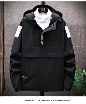 Jacheta barbati primavara si toamna noua versiunea coreeană a tendinței de casual ins tide marca vrac salopeta cu gluga jacheta haine