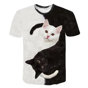 Femei T-Shirt Graphic Topuri pentru Femei Maneci Scurte O-Gât 3d Pisica Animale Imprimate Topuri Tricou Tricou Blusas Plus Dimensiune футболки женские