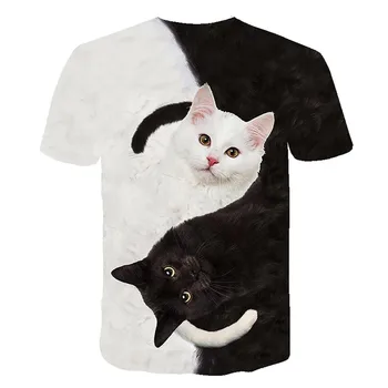 Femei T-Shirt Graphic Topuri pentru Femei Maneci Scurte O-Gât 3d Pisica Animale Imprimate Topuri Tricou Tricou Blusas Plus Dimensiune футболки женские