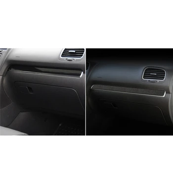 Pentru toate modelele VW Golf 6 Gti R MK6 2008-2012 Interiorul Autovehiculului tablou de Bord Consola centrala Capac Ornamental Decalcomanii de Fibra de Carbon Autocolante Auto Styling