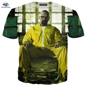 SONSPEE 3D Vară Fierbinte Thriller Show TV Breaking Bad Moda T-Shirt Masina Sport pentru Bărbați T-Shirt Rece de Departajare pentru Nefumători Gangster Tricou