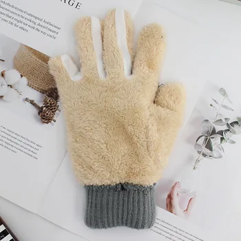 Mănuși Tricotate Barbati Groasa De Iarna Cald Plin Deget Degetul Întinde Croșetat Solidă Lână Ecran Guantes