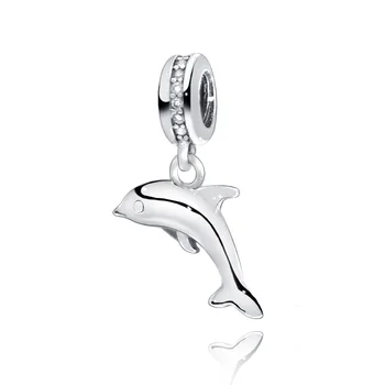 VÂNZARE! 925 de Argint Margele de Argint Simplu Delfin Farmec Legăna Fit Original Pandora Bratari Femei DIY Moda Bijuterii Cadou