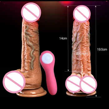 CPWD Piele Sentiment Realist Penis Telescopic Încălzire Mare Dildo Vibrator Adult Jucarii Sexuale pentru Femei de sex Feminin Masturbari Penis