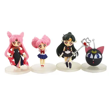 4.5-8 cm 4buc/set Sailor Moon Versiune Q Figura Păpuși Tsukino Jupiter, Venus, Mercur Usagi PVC Modelul de Colectare de Jucării