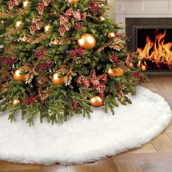 GENNISSY 76 120 150 cm 1 buc Alb de Pluș Pom de Crăciun Fuste de Blana Crăciun Fericit Decor Petrecere de Vacanță 30 48 60 Inch