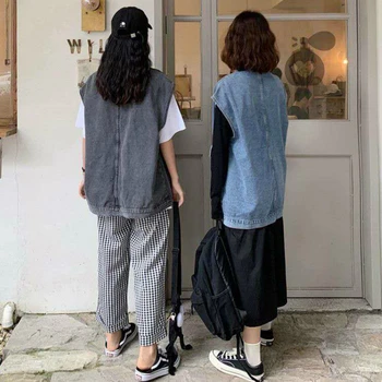 Veste Veste Femei Denim Haine Largi Retro Vintage Supradimensionat Stil Coreean Vrac Femei Marfă Streetwear Uza Simplu Casual