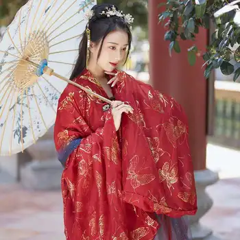 Roșu Negru Hanfu Rochie Dans Popular Costume Tradiționale Chineze Naționale Costum De Zână Vechi Dinastiei Han Printesa Tinutele Etapă
