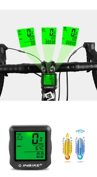 Rezistent la apa de Calculator pentru Biciclete cu Fir MTB Kilometrajul Cronometru Vitezometru Ceas LED Backlight Albastru Roșu