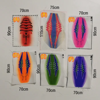 100buc Calmar momeala pânză Poliester tesatura de Pește Creveți Luminoase model imprimat cu ochiuri Fine Atrage artizan Accesorii Populare culori