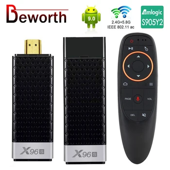 X96S TV Stick Amlogic S905Y2 DDR4 4GB, 32GB Android 9.0 TV Box, Mini PC-ul 5G WiFi, Bluetooth 4.2 H. 265 4K HD TV Dongle Media Player