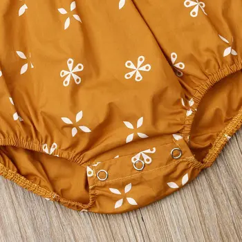 2019 mai Noi de Vara Nou-născut Copilul Fete Florale Imprimare Mâneci Scurte Romper Costume Costum de Haine 0-24M Dropshipping