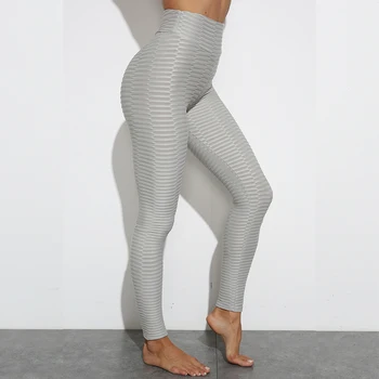 IWUPARTY Talie Mare Push-Up Pantaloni de Yoga Burtica Contorl Antrenament Sportiv Femei Compresie Jacquard Scrunch Butt Sport Jambiere