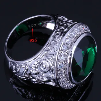 Excelent Verde, Rotund Cubic Zirconia Albe CZ Placat cu Argint Seturi de Bijuterii Cercei Pandantiv Lanț Inel V0988